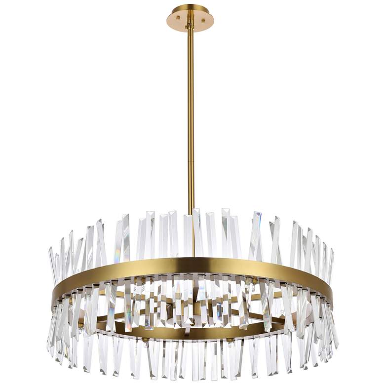 Image 7 Serephina 32 inch Crystal Round Chandelier Lt In Satin Gold more views
