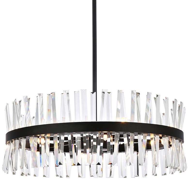 Image 2 Serephina 32" Wide Black Crystal 16-Light Drum Chandelier