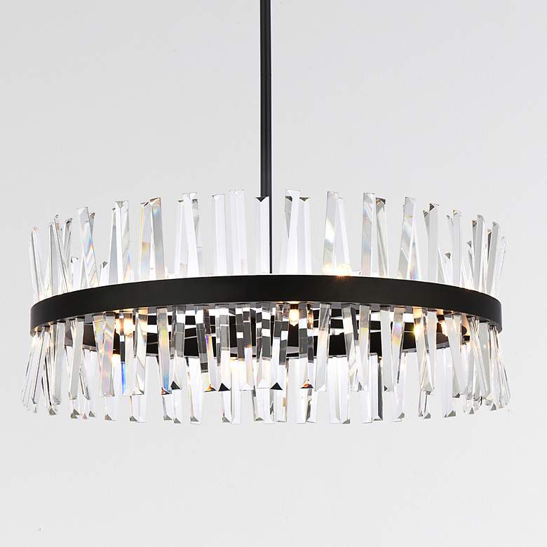 Image 1 Serephina 32" Wide Black Crystal 16-Light Drum Chandelier