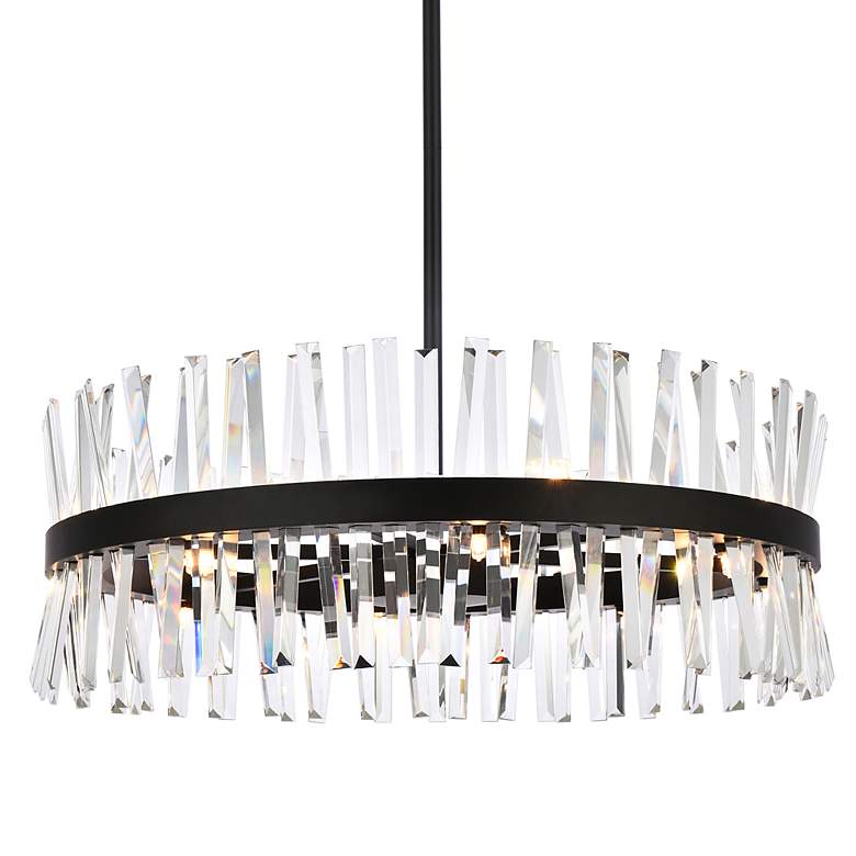 Image 7 Serephina 32" Wide Black Crystal 16-Light Drum Chandelier more views