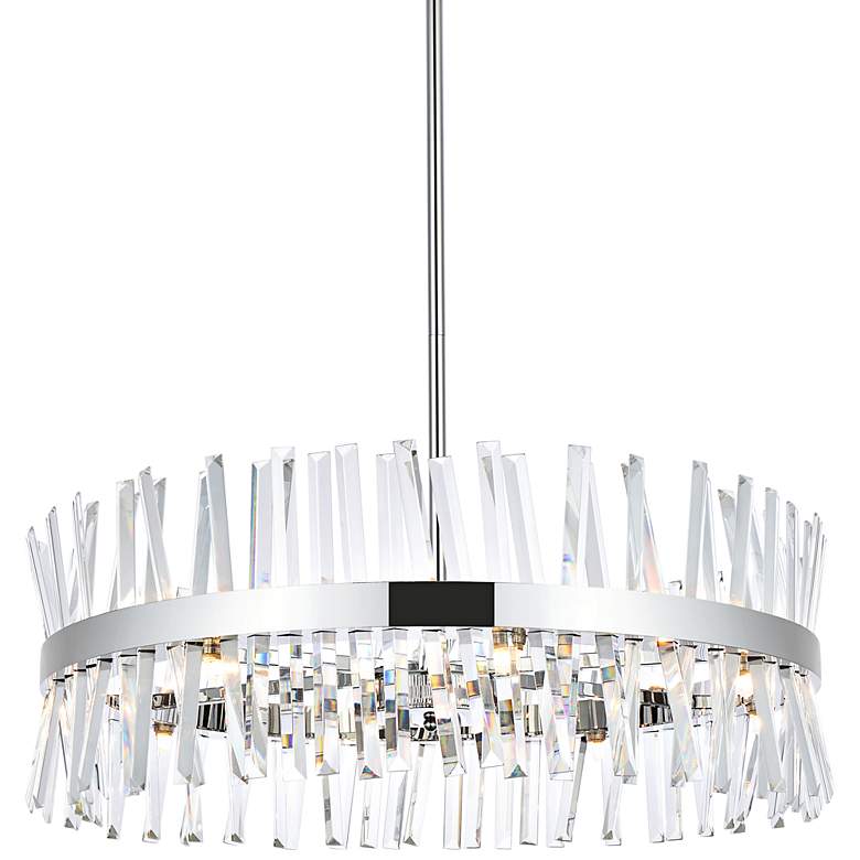 Image 2 Serephina 32" Wide Chrome Crystal 16-Light Drum Chandelier