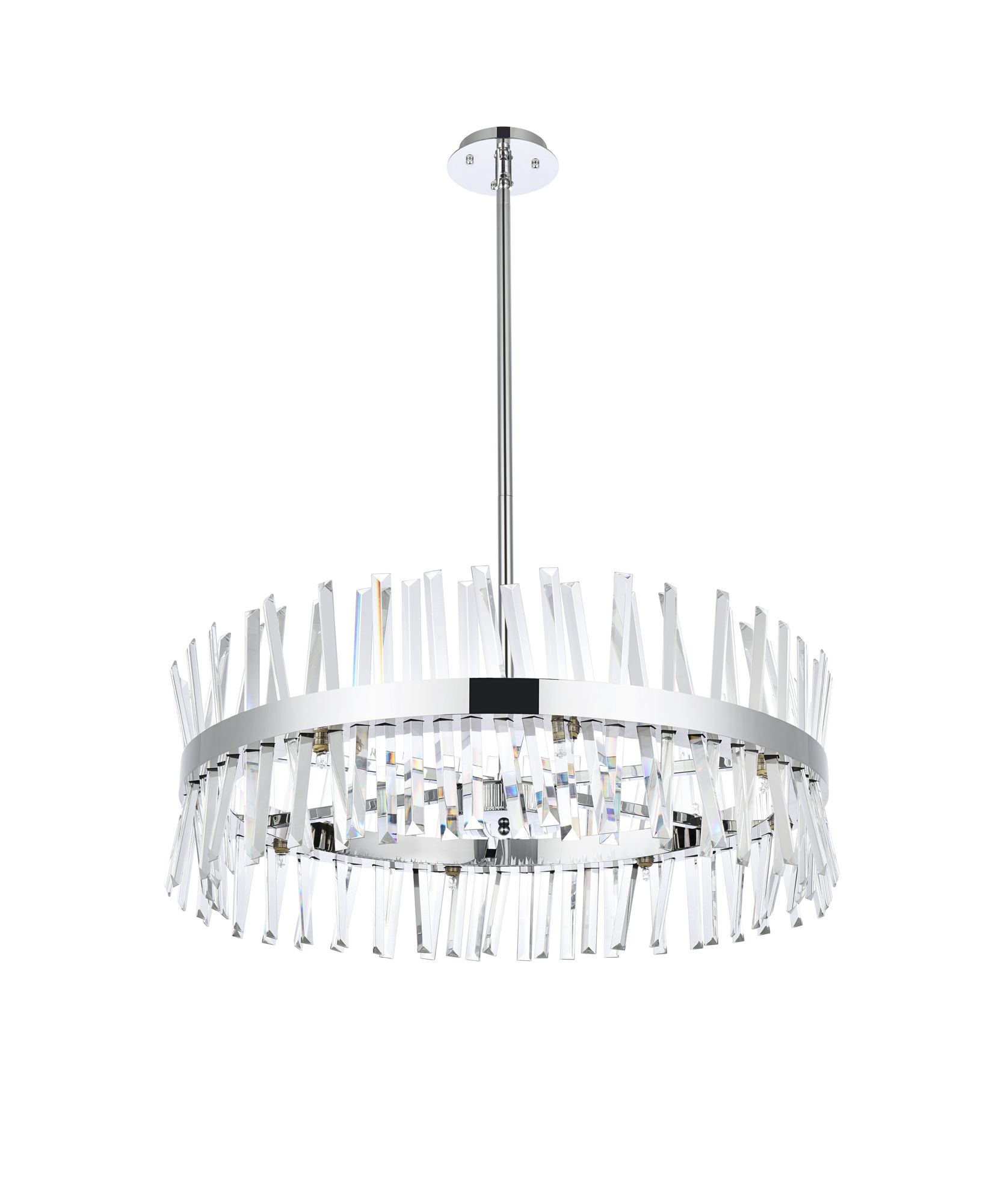 Serephina 32" Wide Chrome Crystal 16-Light Drum Chandelier