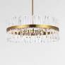 1_Serephina 32"W Satin Gold Crystal 16-Light Drum Chandelier