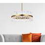 3_Serephina 32"W Satin Gold Crystal 16-Light Drum Chandelier more views