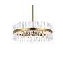 4_Serephina 32"W Satin Gold Crystal 16-Light Drum Chandelier more views