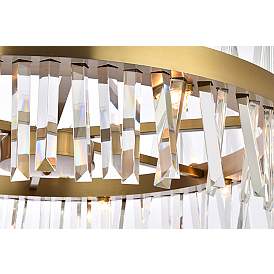 Image5 of Serephina 32"W Satin Gold Crystal 16-Light Drum Chandelier more views