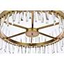 6_Serephina 32"W Satin Gold Crystal 16-Light Drum Chandelier more views