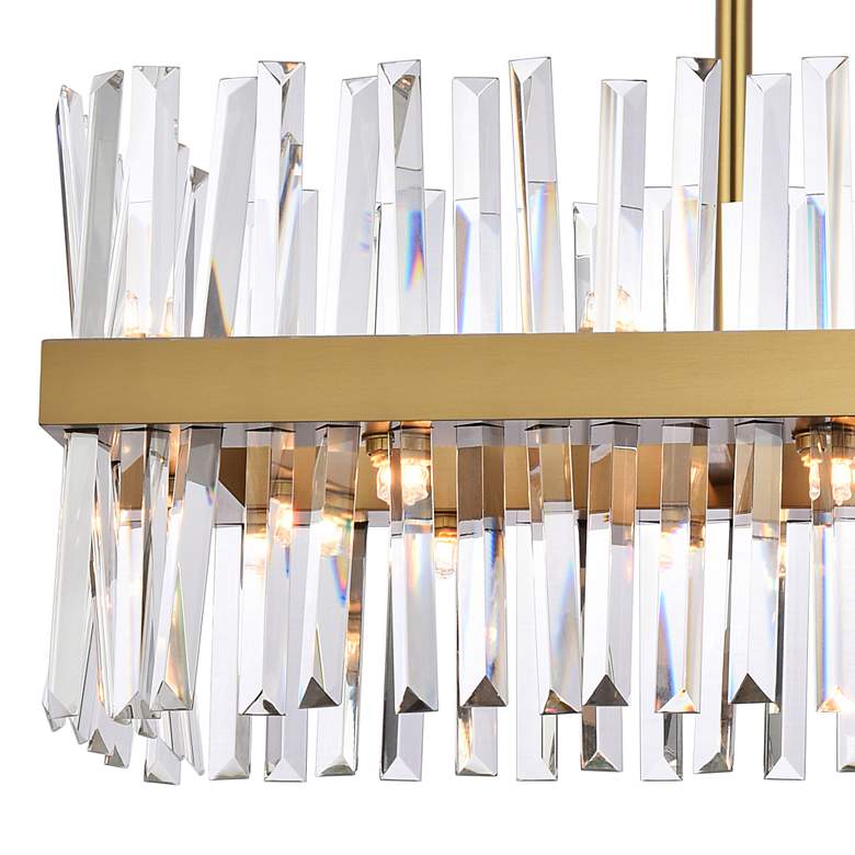 Image 4 Serephina 36 inch Crystal Rectangle Chandelier Lt In Satin Gold more views