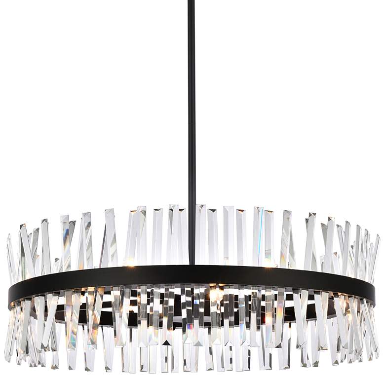 Image 2 Serephina 36" Wide Black Crystal 16-Light Round Chandelier