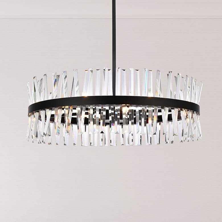 Image 1 Serephina 36" Wide Black Crystal 16-Light Round Chandelier