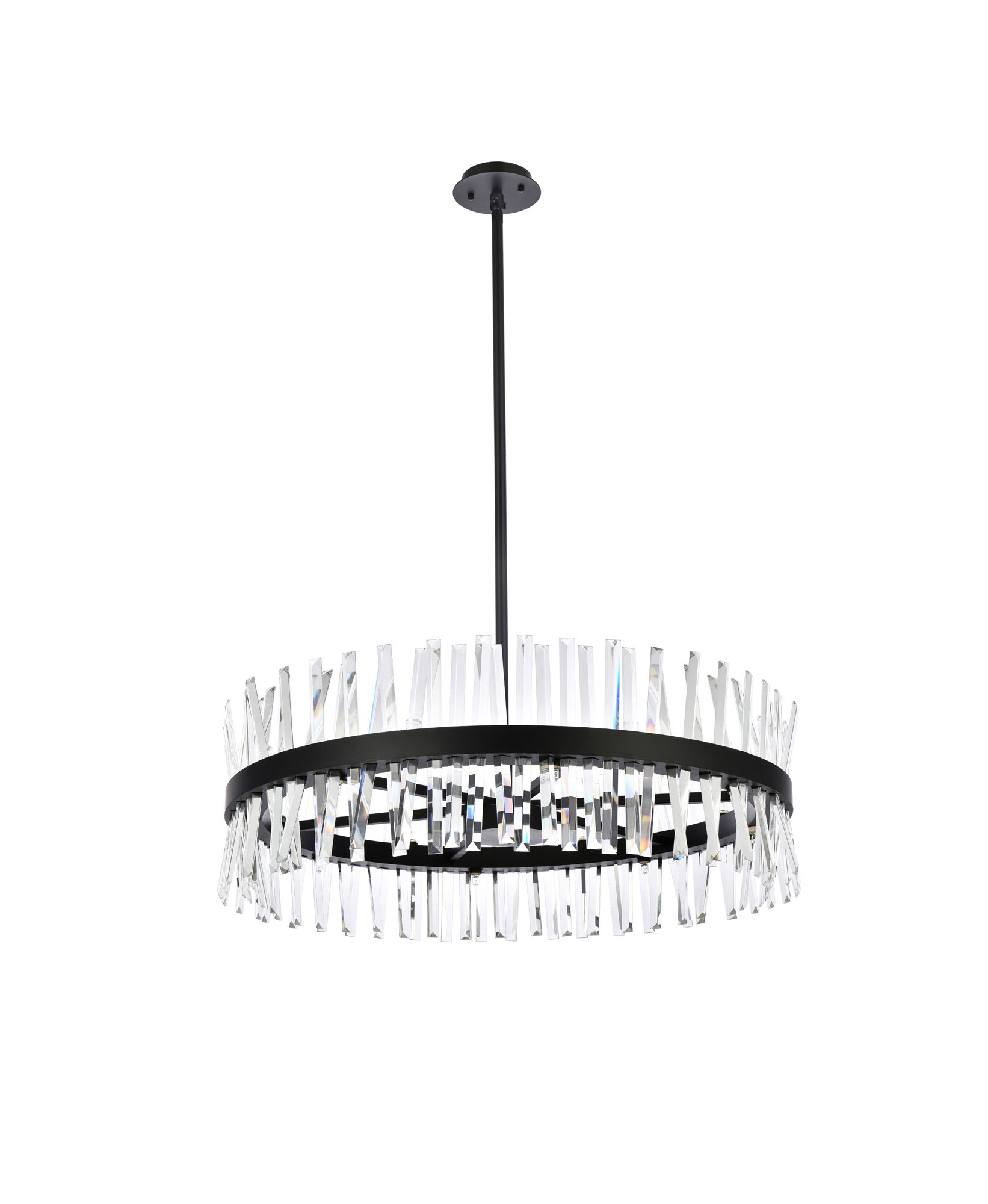 Serephina 36" Wide Black Crystal 16-Light Round Chandelier