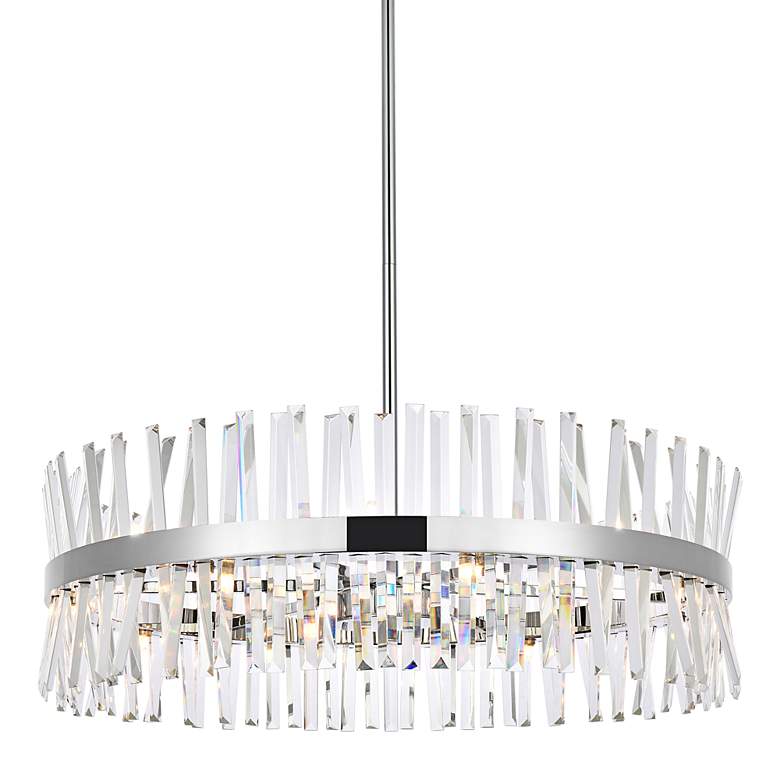 Image 2 Serephina 36" Wide Chrome Crystal 16-Light Drum Chandelier