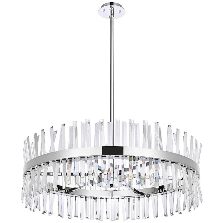 Image 5 Serephina 36" Wide Chrome Crystal 16-Light Drum Chandelier more views