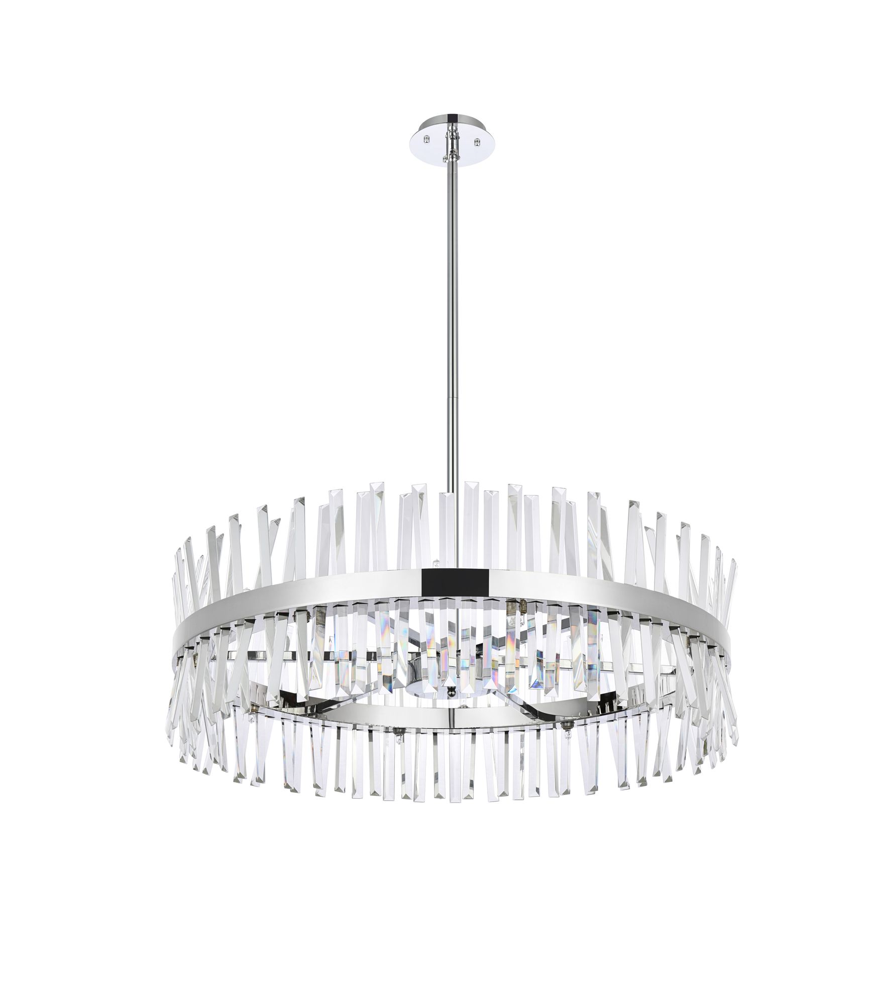 Serephina 36" Wide Chrome Crystal 16-Light Drum Chandelier