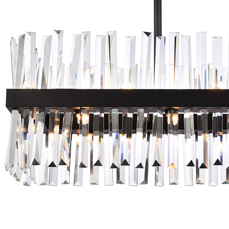 Image 3 Serephina 36"W Black Crystal 20-Light Rectangular Chandelier more views