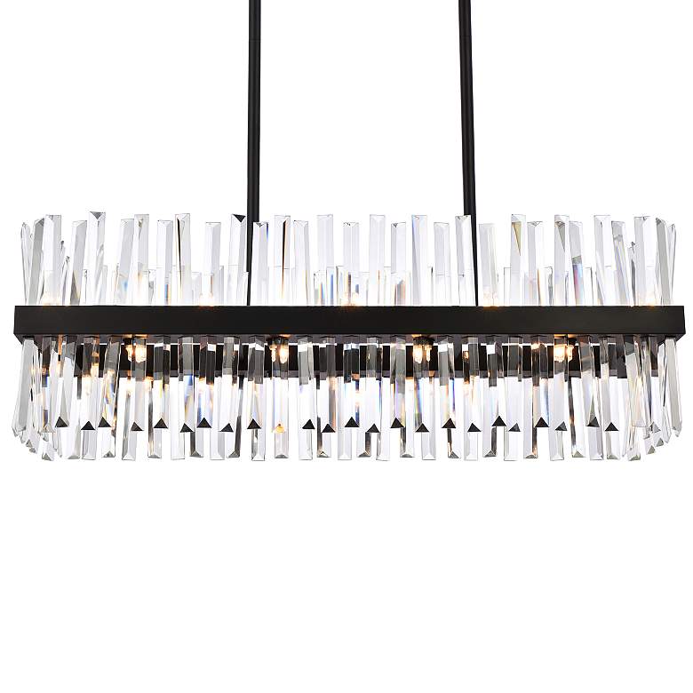 Image 7 Serephina 36"W Black Crystal 20-Light Rectangular Chandelier more views