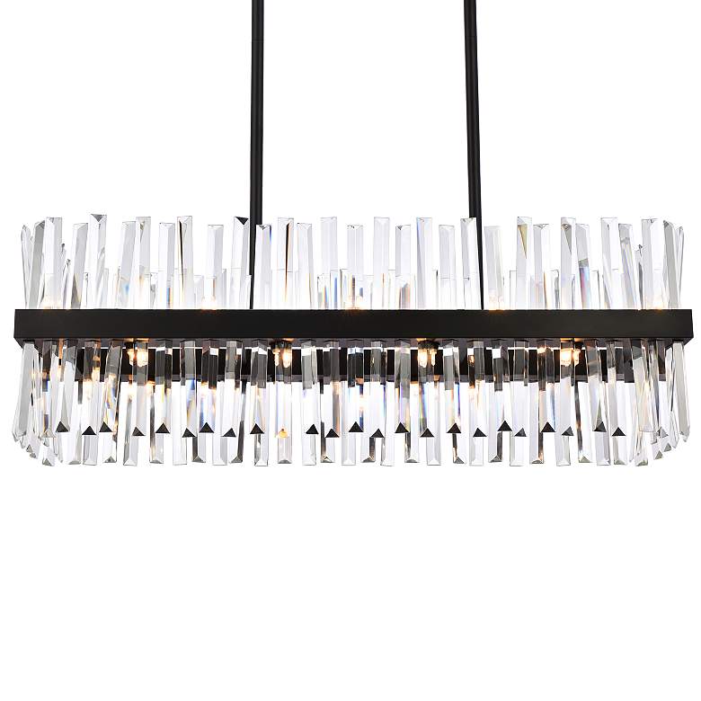 Image 7 Serephina 36 inchW Black Crystal 20-Light Rectangular Chandelier more views