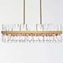Serephina 42" Crystal Rectangle Chandelier Lt In Satin Gold