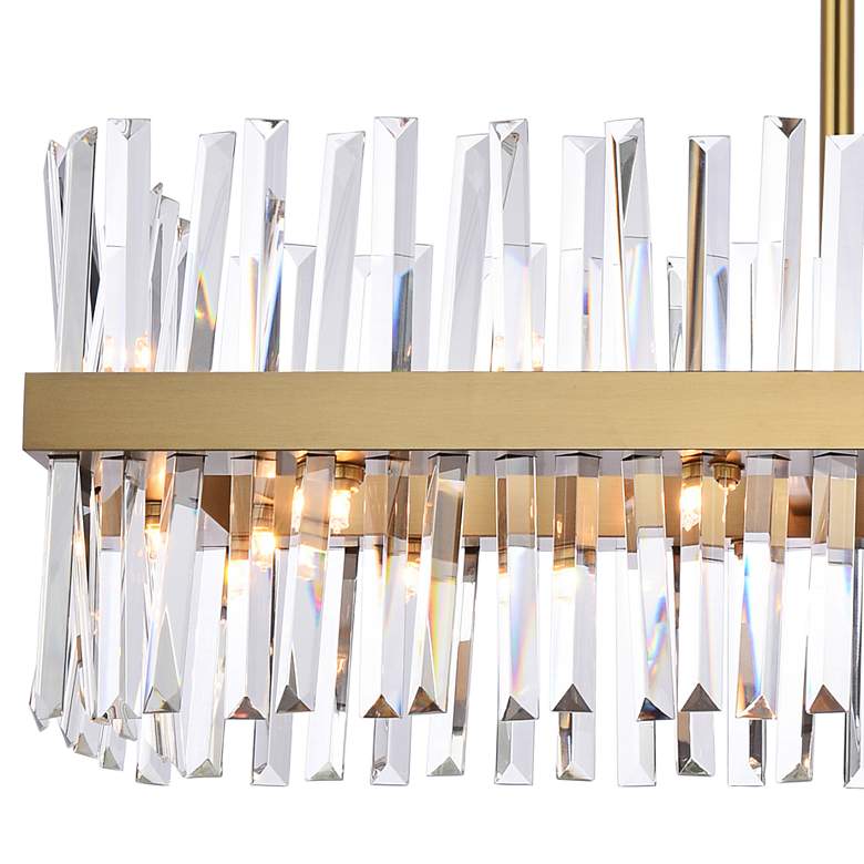 Image 3 Serephina 42 inch Crystal Rectangle Chandelier Lt In Satin Gold more views