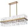 Serephina 42" Crystal Rectangle Chandelier Lt In Satin Gold