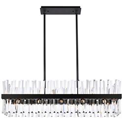 Serephina 42" Wide 24-Light Rectangular Modern Crystal Chandelier