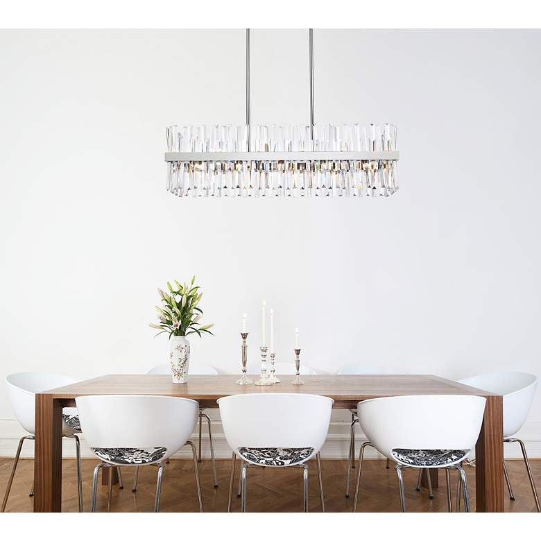 Image 4 Serephina 42" Wide Chrome Crystal 24-Light Linear Chandelier more views