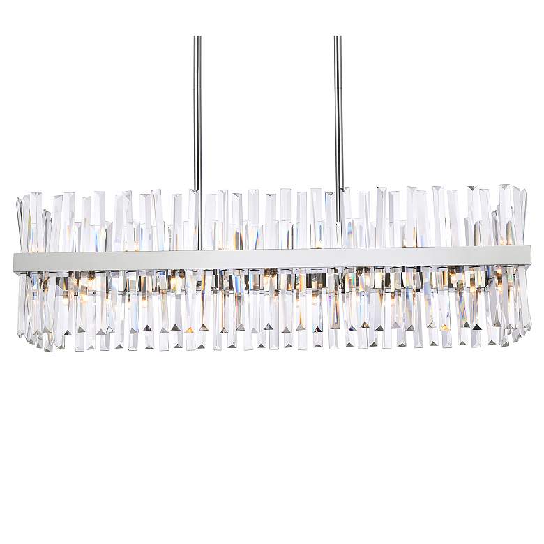 Image 5 Serephina 42 inch Wide Chrome Crystal 24-Light Linear Chandelier more views