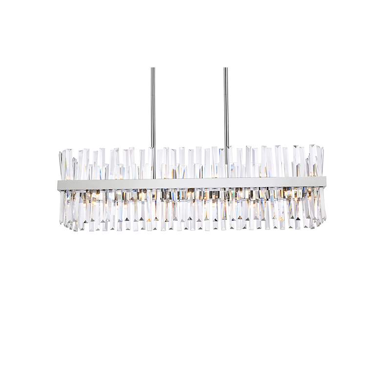 Image 5 Serephina 42" Wide Chrome Crystal 24-Light Linear Chandelier more views