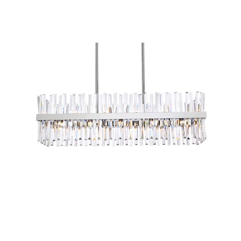 Image 5 Serephina 42 inch Wide Chrome Crystal 24-Light Linear Chandelier more views