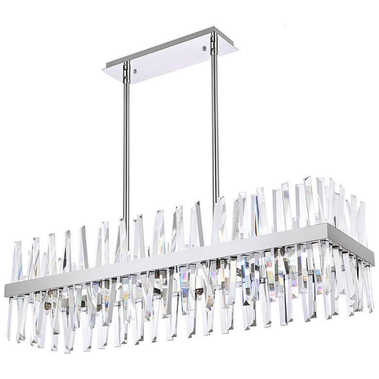 Image 6 Serephina 42 inch Wide Chrome Crystal 24-Light Linear Chandelier more views