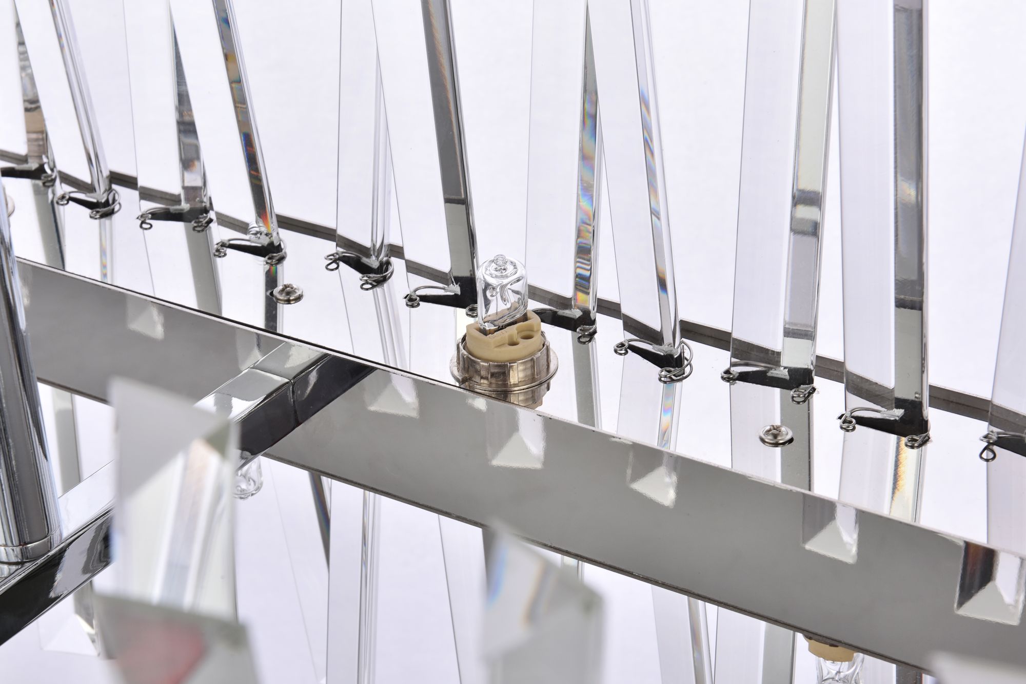 Serephina 42" Wide Chrome Crystal 24-Light Linear Chandelier in scene