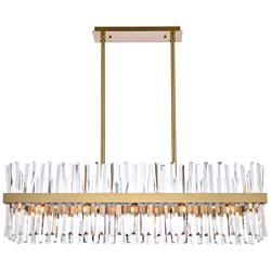 Serephina 42"W Satin Gold Crystal 24-Light Linear Chandelier