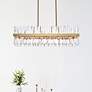 1_Serephina 42"W Satin Gold Crystal 24-Light Linear Chandelier