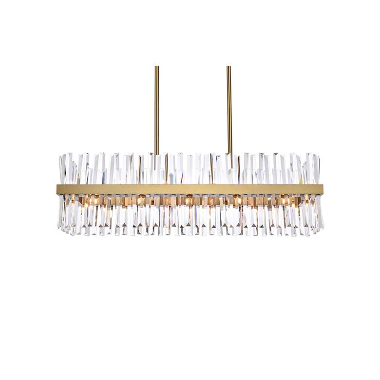 Image 3 Serephina 42"W Satin Gold Crystal 24-Light Linear Chandelier more views