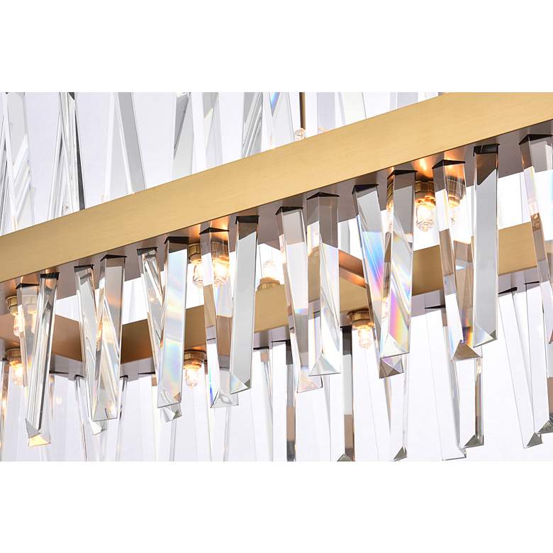 Image 4 Serephina 42"W Satin Gold Crystal 24-Light Linear Chandelier more views