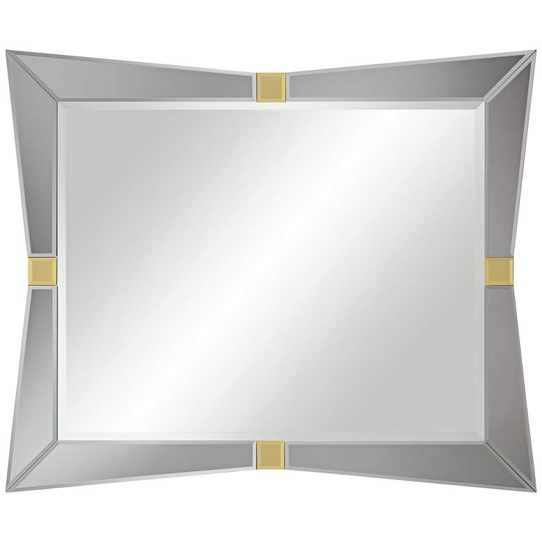 Image 5 Serephine Gray Mirrored 30 inchx36 inch Rectangular Wall Mirror more views