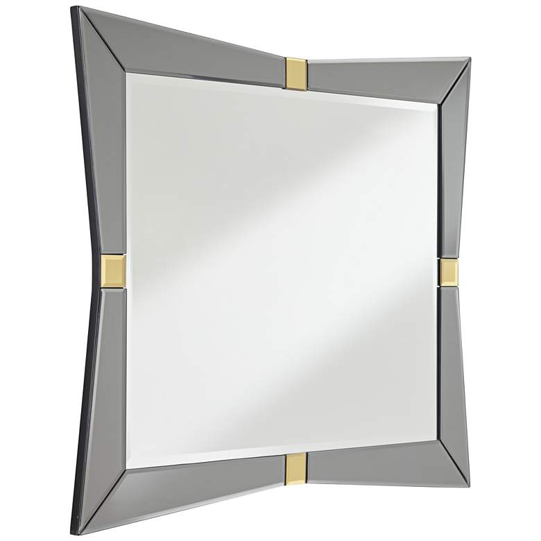 Image 7 Serephine Gray Mirrored 30"x36" Rectangular Wall Mirror more views