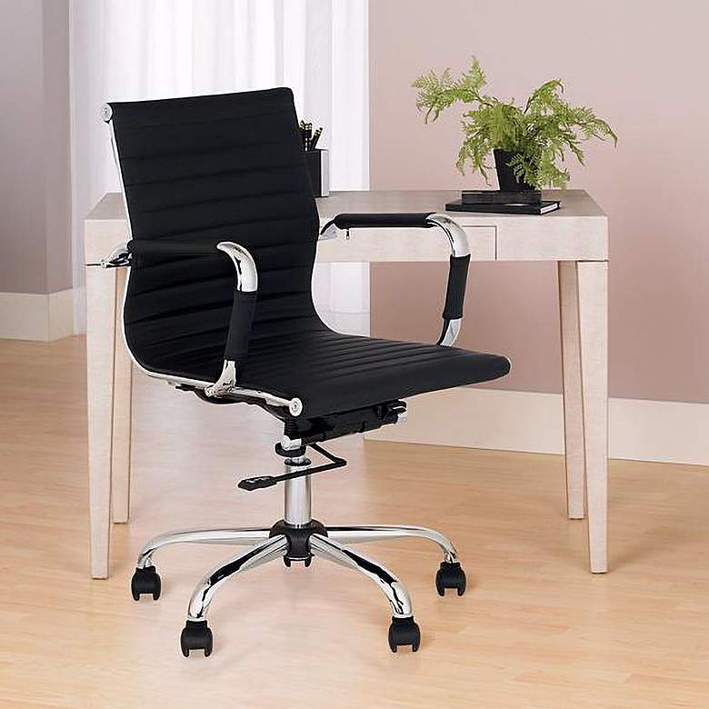 Image 1 Serge Black Low Back Swivel Office Chair