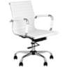 Serge White and Chrome Low Back Modern Swivel Office Chair