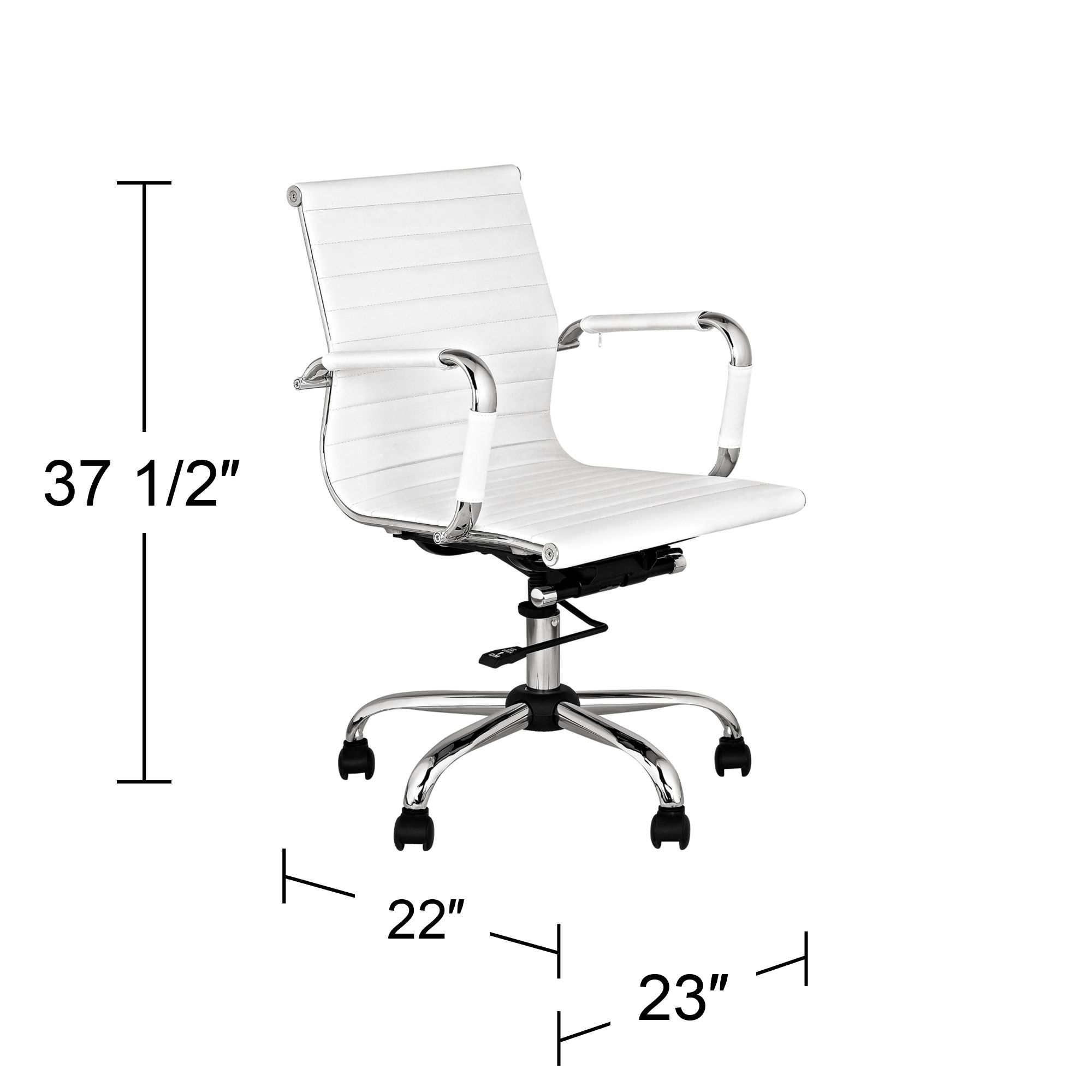 serge white low back swivel office chair