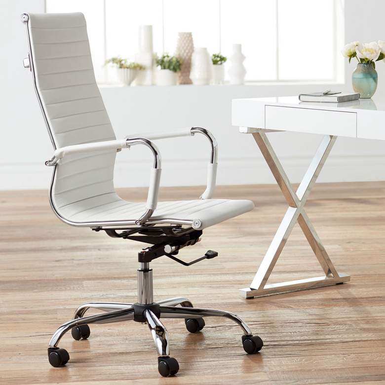 Image 1 Serge White High Back Swivel Office Chair