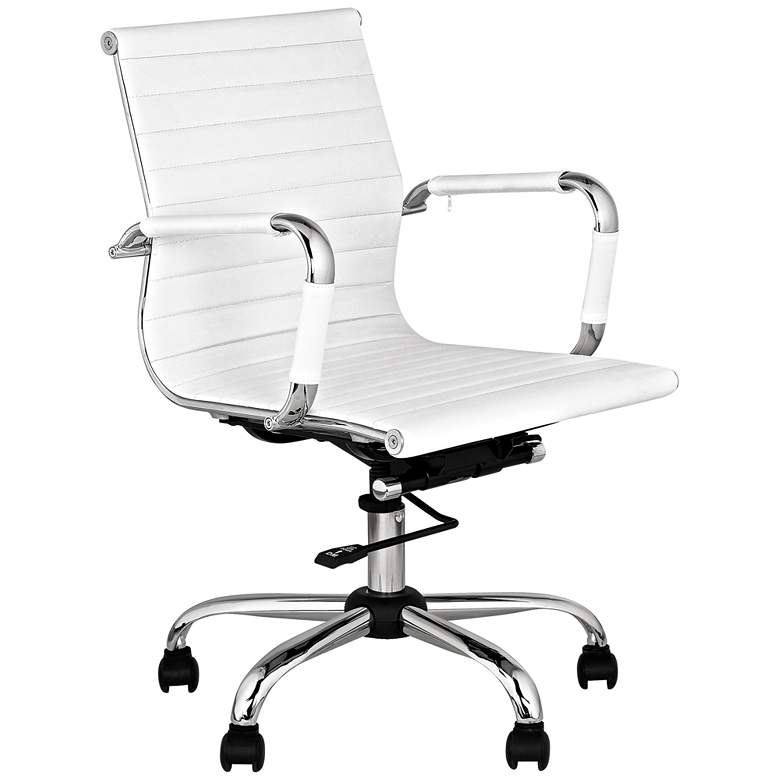 Serge White Low Back Swivel Office Chair