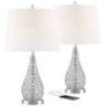 Sergio Chrome Accent Table Lamp with USB Port Set of 2