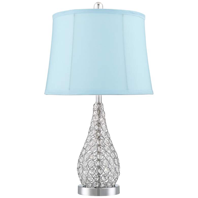 Sergio Chrome Blue Softback Shade USB Accent Table Lamps more views