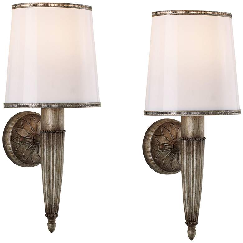 Image 1 Serina 19" High Weathered Bronze Wall Sconce Set of 2