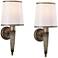 Serina 19" High Weathered Bronze Wall Sconce Set of 2