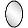 Serna Matte Black 20" x 30" Beaded Oval Wall Mirror