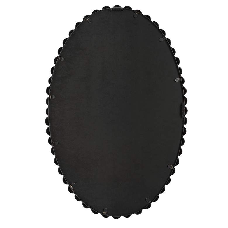 Image 7 Serna Matte Black 20" x 30" Beaded Oval Wall Mirror more views