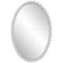 Serna Matte White 20" x 30" Beaded Oval Wall Mirror in scene