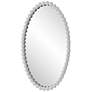Serna Matte White 20" x 30" Beaded Oval Wall Mirror in scene